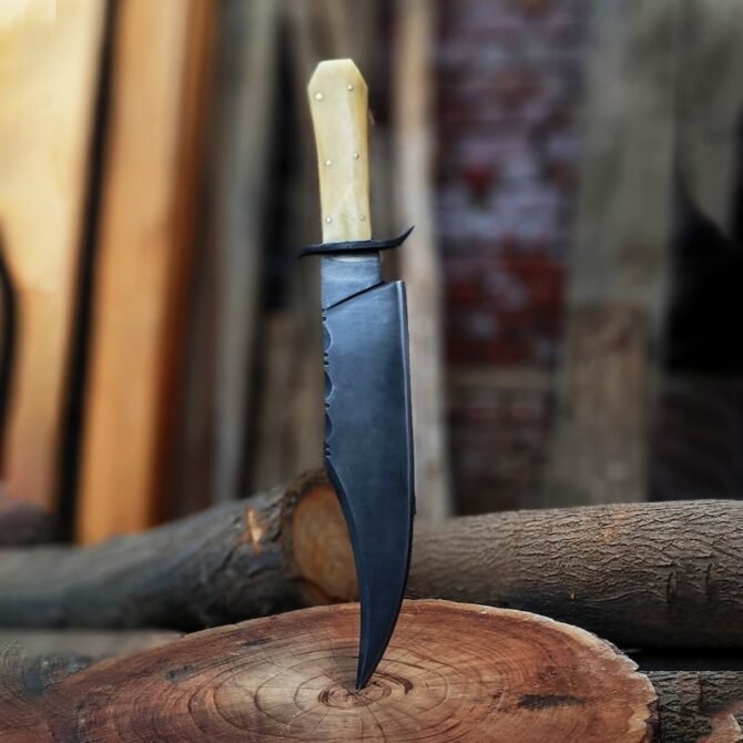 Juan Padillo Bowie Knife - Custom Handmade | Bone Handle - Image 7