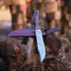 Vintage Damascus Steel Knife | Custom Handmade Damascus Hunting Camping Bowie Knife